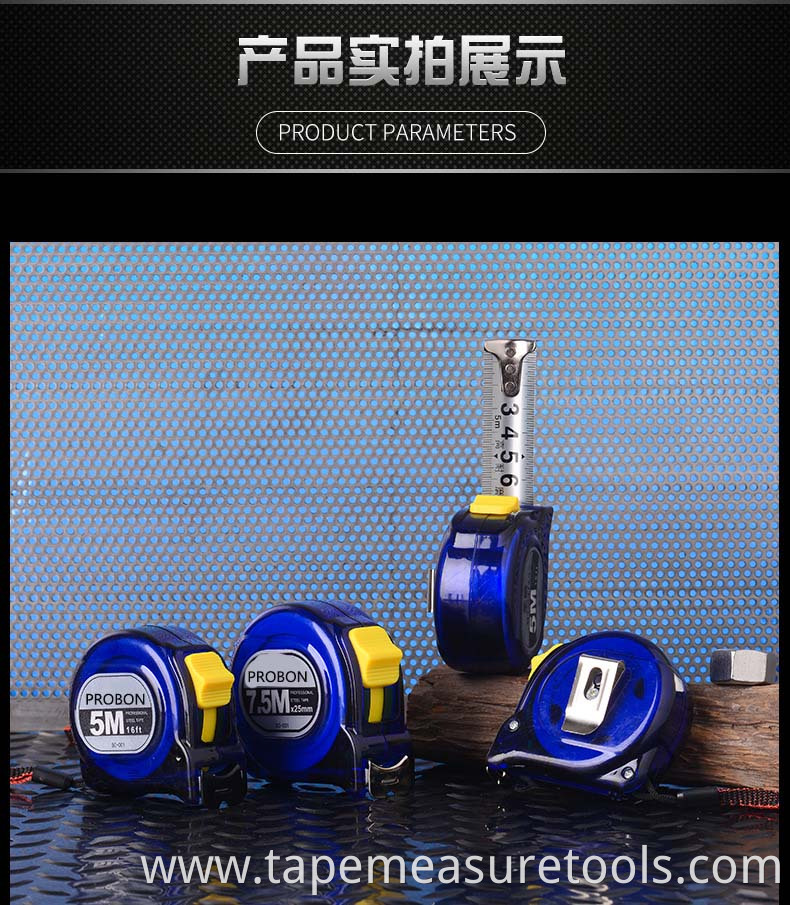 3M 5M 7.5m 10M Custom blue transparent steel tape measure